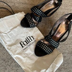 Faith Women's Black Studded Heels
